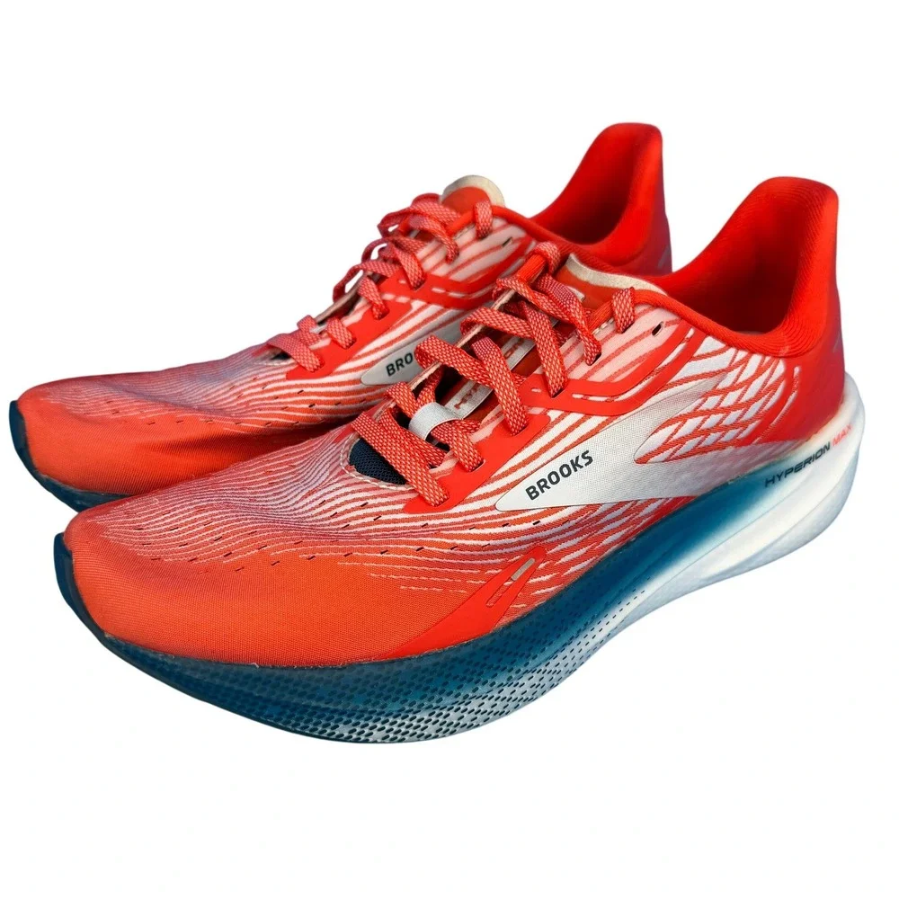 Brooks Hyperion Max Mens 9 Orange White Running Shoes 1103901D887 DNA FLASH